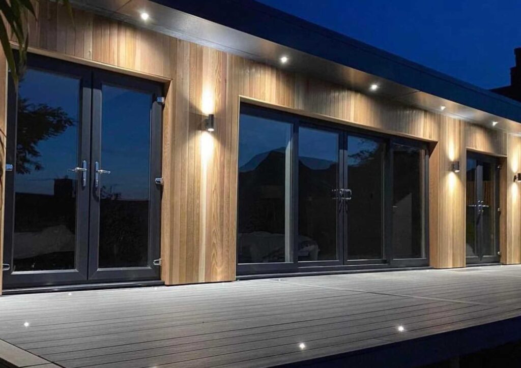 Mod Pods of Conwy garden build rooms mega pod airbnb entertainment room outdoor garden bar north west wales high quality
