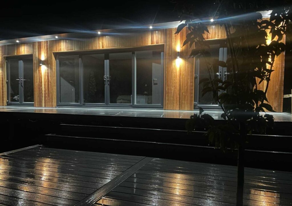 Mod Pods of Conwy garden build rooms mega pod airbnb entertainment room outdoor garden bar north west wales perfect space